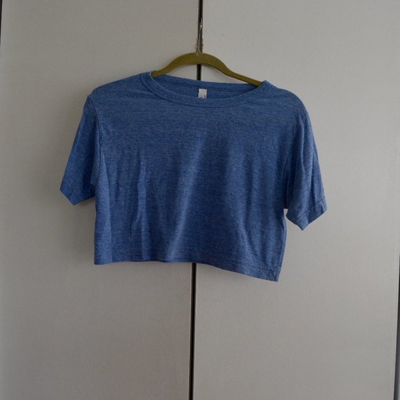 American Apparel Tops - Heather Blue American Apparel Cropped T Shirt